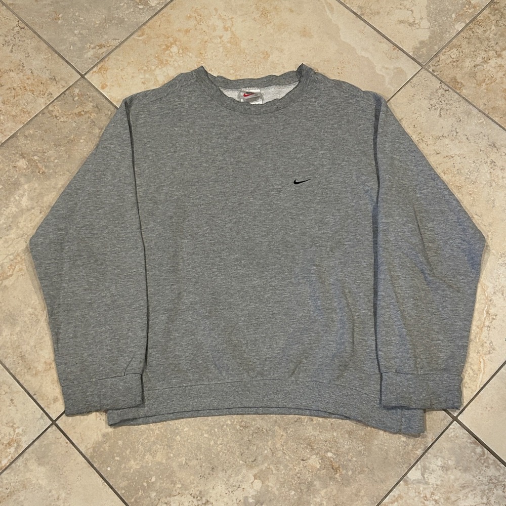 Vintage Nike Crewneck Sweatshirt Mens Large Grey Pullover Embroidered Swoosh USA